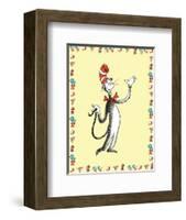 Cat in Hat Yellow Border Collection I - The Cat in the Hat (yellow bordered)-Theodor (Dr. Seuss) Geisel-Framed Art Print