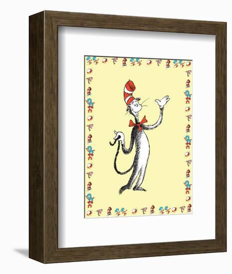 Cat in Hat Yellow Border Collection I - The Cat in the Hat (yellow bordered)-Theodor (Dr. Seuss) Geisel-Framed Art Print