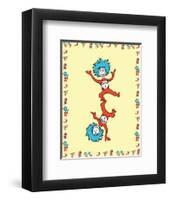 Cat in Hat Yellow Border Collection II - Thing 1 & Thing 2 (yellow bordered)-Theodor (Dr. Seuss) Geisel-Framed Art Print