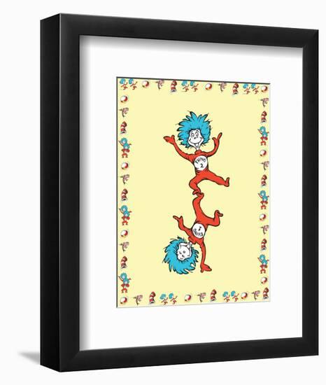 Cat in Hat Yellow Border Collection II - Thing 1 & Thing 2 (yellow bordered)-Theodor (Dr. Seuss) Geisel-Framed Art Print