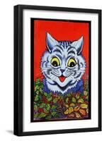 Cat in Holly-Louis Wain-Framed Giclee Print