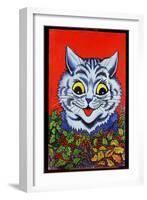 Cat in Holly-Louis Wain-Framed Giclee Print