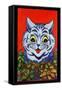 Cat in Holly-Louis Wain-Framed Stretched Canvas