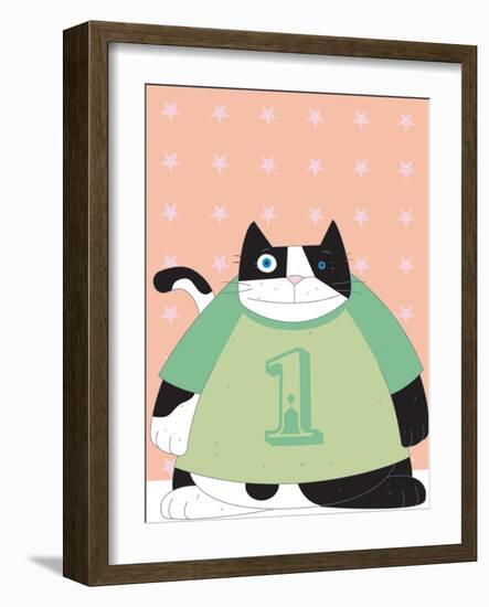 Cat in No 1-Artistan-Framed Photographic Print