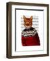 Cat in Ski Sweater-Fab Funky-Framed Art Print