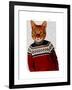 Cat in Ski Sweater-Fab Funky-Framed Art Print