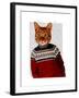 Cat in Ski Sweater-Fab Funky-Framed Art Print