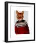 Cat in Ski Sweater-Fab Funky-Framed Art Print