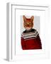 Cat in Ski Sweater-Fab Funky-Framed Art Print