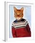 Cat in Ski Sweater-Fab Funky-Framed Art Print