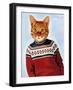 Cat in Ski Sweater-Fab Funky-Framed Art Print