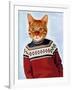 Cat in Ski Sweater-Fab Funky-Framed Art Print