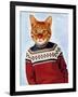 Cat in Ski Sweater-Fab Funky-Framed Art Print