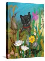 Cat in the Garden-Robin Maria-Stretched Canvas