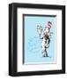 Cat in the Hat Blue Collection I - The Cat in the Hat with Fish (blue)-Theodor (Dr. Seuss) Geisel-Framed Art Print