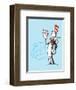 Cat in the Hat Blue Collection I - The Cat in the Hat with Fish (blue)-Theodor (Dr. Seuss) Geisel-Framed Art Print