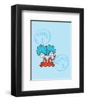 Cat in the Hat Blue Collection II - Things 1 & 2 Back to Back (blue)-Theodor (Dr. Seuss) Geisel-Framed Art Print