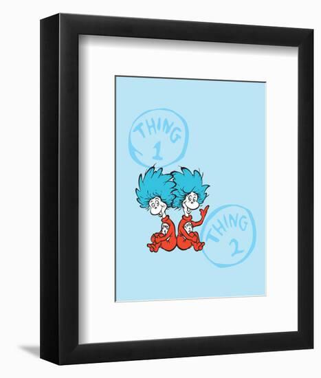 Cat in the Hat Blue Collection II - Things 1 & 2 Back to Back (blue)-Theodor (Dr. Seuss) Geisel-Framed Art Print