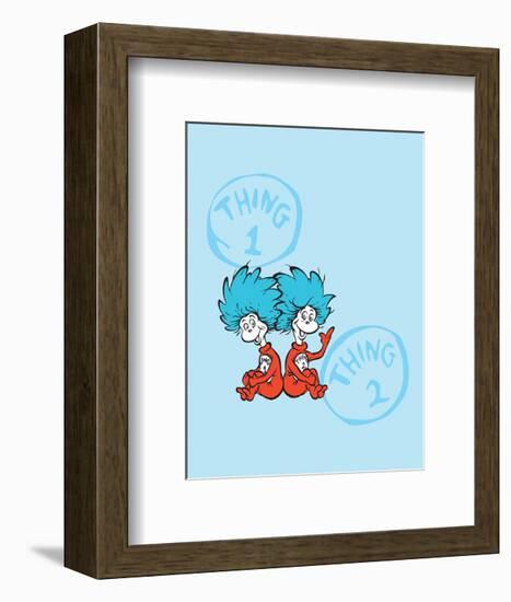 Cat in the Hat Blue Collection II - Things 1 & 2 Back to Back (blue)-Theodor (Dr. Seuss) Geisel-Framed Art Print