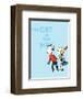 Cat in the Hat Blue Collection III - Sally & Her Brother (blue)-Theodor (Dr. Seuss) Geisel-Framed Art Print