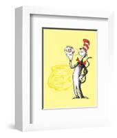 Cat in the Hat Yellow Collection I - The Cat in the Hat with Fish (yellow)-Theodor (Dr. Seuss) Geisel-Framed Art Print