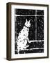 Cat in Window Durning Snow Storm, C.2019 (Ink on Paper)-Janel Bragg-Framed Giclee Print