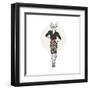Cat Lady in Leopard Print Skirt-Olga_Angelloz-Framed Art Print