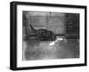 Cat Laps Up Spilt Milk-null-Framed Photographic Print