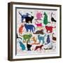 Cat Love, 2022 (mixed media)-Jenny Frean-Framed Giclee Print