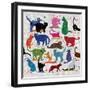 Cat Love, 2022 (mixed media)-Jenny Frean-Framed Giclee Print