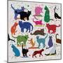 Cat Love, 2022 (mixed media)-Jenny Frean-Mounted Giclee Print