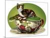 Cat N Cup Calico-Atelier Sommerland-Mounted Art Print