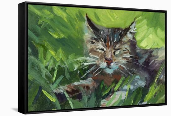 Cat Oil Painting.-Anna Pismenskova-Framed Stretched Canvas