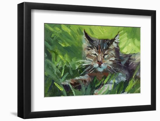 Cat Oil Painting.-Anna Pismenskova-Framed Photographic Print