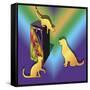 Cat On A Box-Art Deco Designs-Framed Stretched Canvas