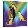 Cat On A Box-Art Deco Designs-Stretched Canvas