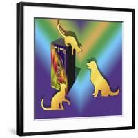 Cat On A Box-Art Deco Designs-Framed Giclee Print