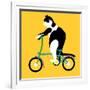 Cat On A Brompton Bike-Claire Huntley-Framed Giclee Print