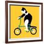 Cat On A Brompton Bike-Claire Huntley-Framed Giclee Print