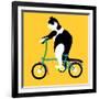 Cat On A Brompton Bike-Claire Huntley-Framed Giclee Print