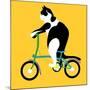 Cat On A Brompton Bike-Claire Huntley-Mounted Giclee Print
