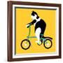 Cat On A Brompton Bike-Claire Huntley-Framed Giclee Print