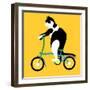 Cat On A Brompton Bike-Claire Huntley-Framed Giclee Print