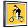 Cat On A Brompton Bike-Claire Huntley-Framed Premium Giclee Print