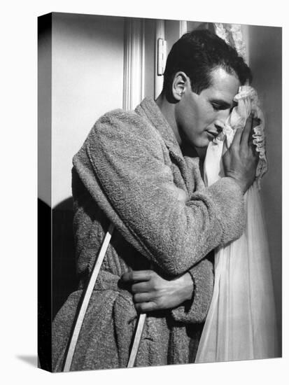 CAT ON A HOT TIN ROOF, 1958 directed by RICHARD BROOKS Paul Newman (b/w photo)-null-Stretched Canvas