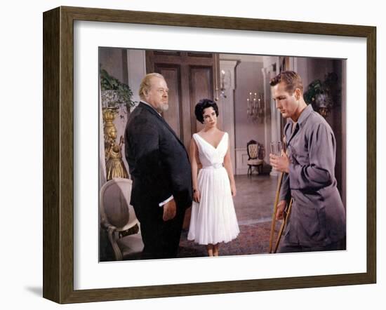 Cat on a Hot Tin Roof, Burl Ives, Elizabeth Taylor, Paul Newman, 1958-null-Framed Photo