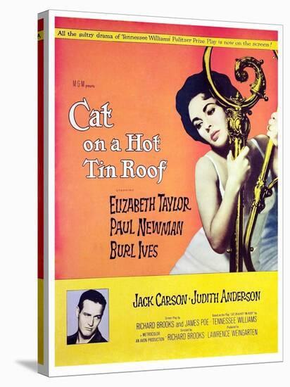 Cat on a Hot Tin Roof, Elizabeth Taylor, Paul Newman, 1958-null-Stretched Canvas