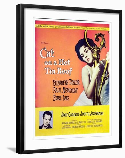 Cat on a Hot Tin Roof, Elizabeth Taylor, Paul Newman, 1958-null-Framed Photo