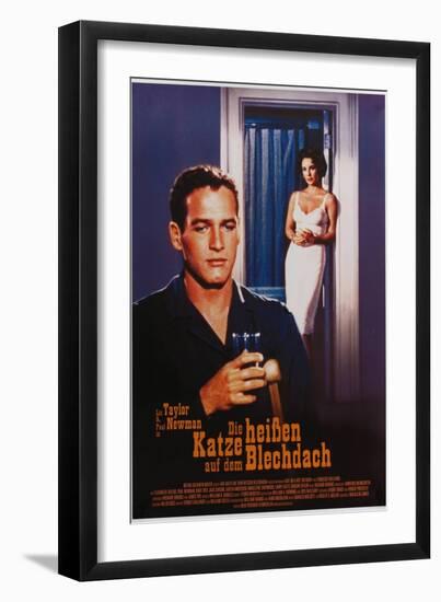 Cat on a Hot Tin Roof, German Movie Poster, 1958-null-Framed Art Print