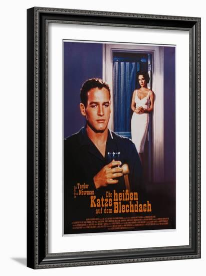 Cat on a Hot Tin Roof, German Movie Poster, 1958-null-Framed Art Print